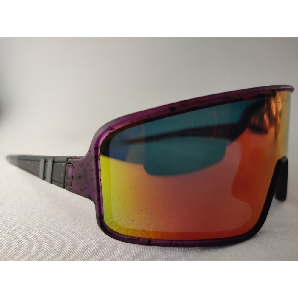 Blenders Eyewear Stormation Polarized Shield Sunglasses Purple Splatter Mirror